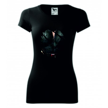 Dámské tričko - Černá vdova - imitace roztrhání